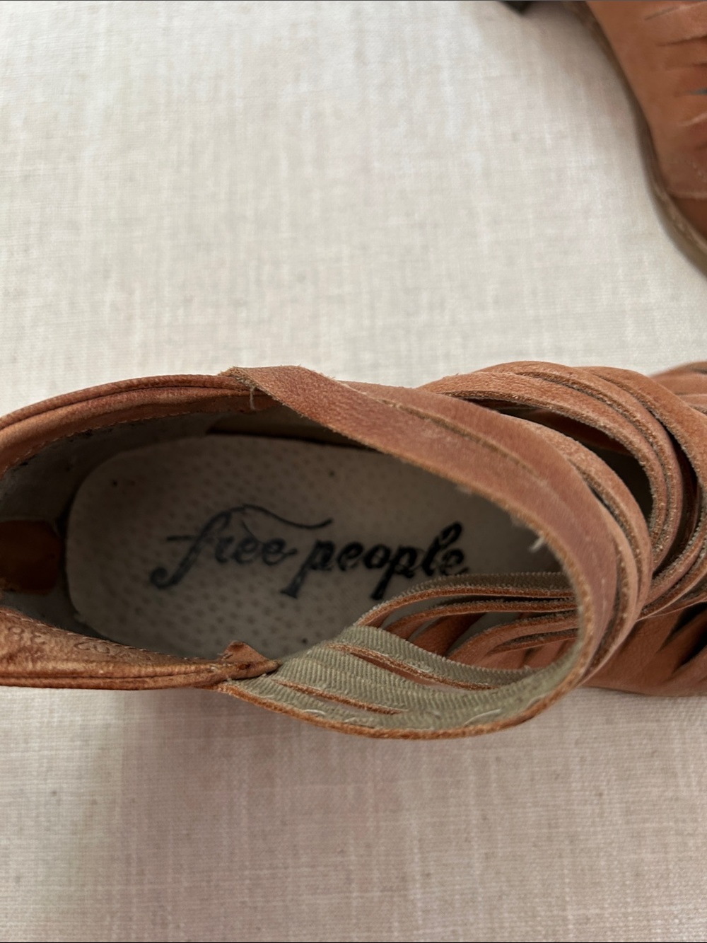 Free People Lost Valley Distressed Leather Cutout Ankle Boots Chestnut Brown - Picture 4 of 11